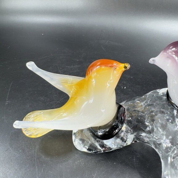 Venetian Italian Glass Love Birds Figurine Decor Opaline Glass Hand Made AS IS - Picture 9 of 16
